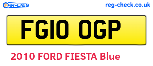 FG10OGP are the vehicle registration plates.