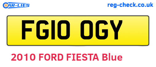 FG10OGY are the vehicle registration plates.