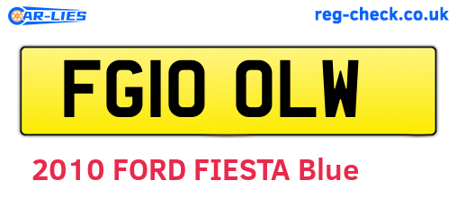 FG10OLW are the vehicle registration plates.