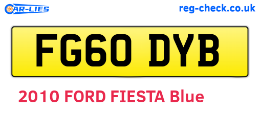 FG60DYB are the vehicle registration plates.