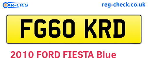 FG60KRD are the vehicle registration plates.