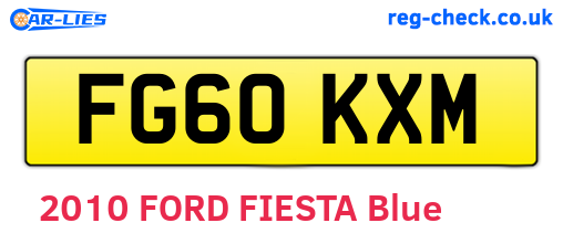 FG60KXM are the vehicle registration plates.