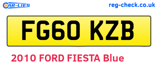 FG60KZB are the vehicle registration plates.