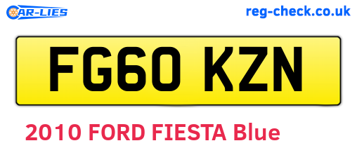 FG60KZN are the vehicle registration plates.