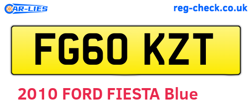 FG60KZT are the vehicle registration plates.