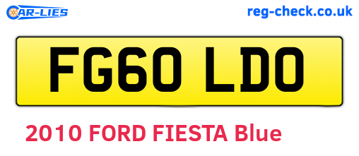 FG60LDO are the vehicle registration plates.