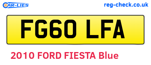 FG60LFA are the vehicle registration plates.