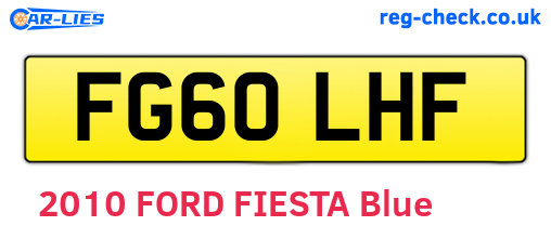 FG60LHF are the vehicle registration plates.