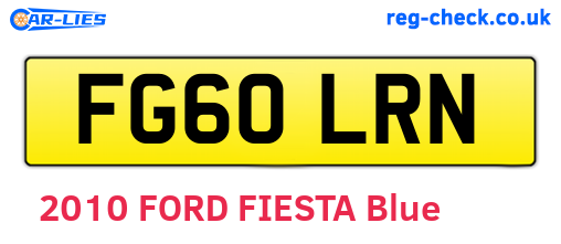 FG60LRN are the vehicle registration plates.
