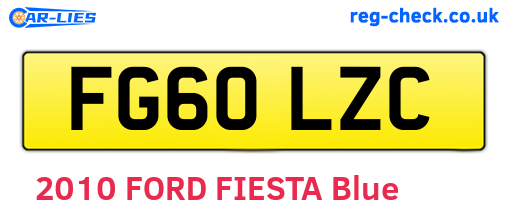 FG60LZC are the vehicle registration plates.