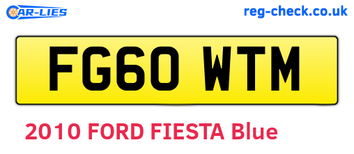 FG60WTM are the vehicle registration plates.