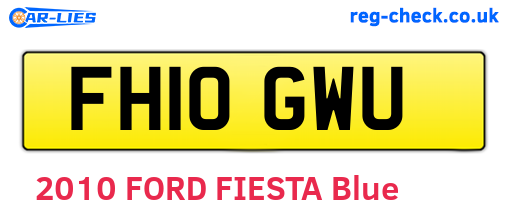 FH10GWU are the vehicle registration plates.