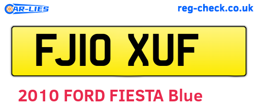 FJ10XUF are the vehicle registration plates.