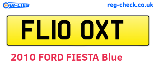 FL10OXT are the vehicle registration plates.