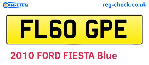 FL60GPE are the vehicle registration plates.