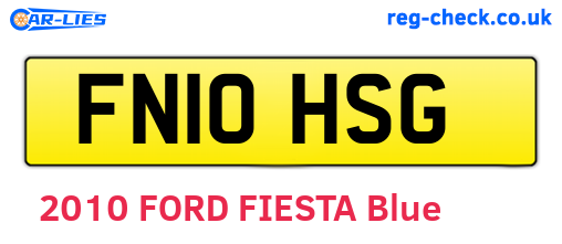 FN10HSG are the vehicle registration plates.