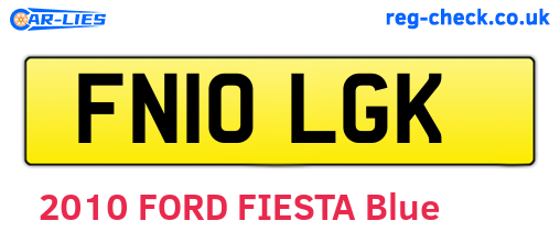 FN10LGK are the vehicle registration plates.