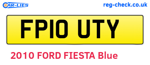FP10UTY are the vehicle registration plates.