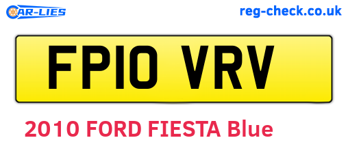 FP10VRV are the vehicle registration plates.