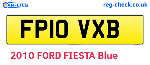 FP10VXB are the vehicle registration plates.