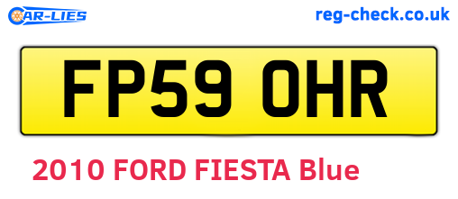FP59OHR are the vehicle registration plates.