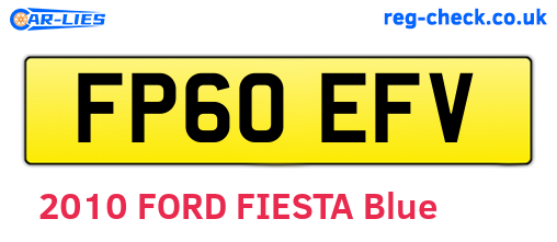 FP60EFV are the vehicle registration plates.