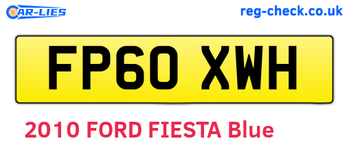 FP60XWH are the vehicle registration plates.
