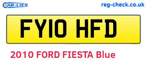 FY10HFD are the vehicle registration plates.