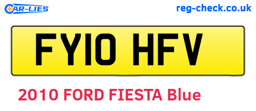 FY10HFV are the vehicle registration plates.