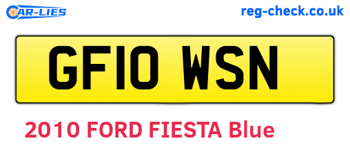 GF10WSN are the vehicle registration plates.