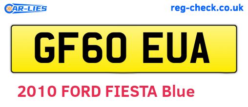 GF60EUA are the vehicle registration plates.