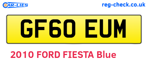 GF60EUM are the vehicle registration plates.