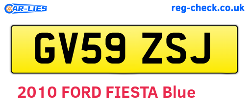 GV59ZSJ are the vehicle registration plates.