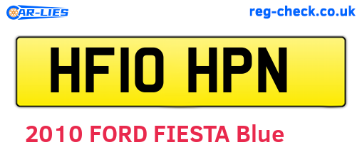 HF10HPN are the vehicle registration plates.