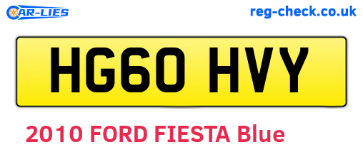 HG60HVY are the vehicle registration plates.