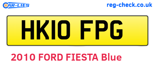 HK10FPG are the vehicle registration plates.