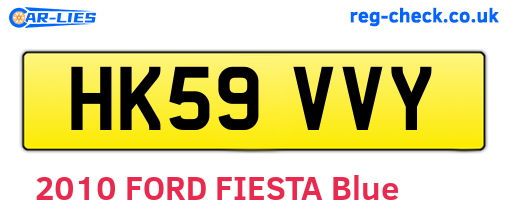 HK59VVY are the vehicle registration plates.