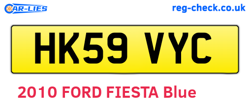 HK59VYC are the vehicle registration plates.