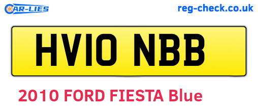 HV10NBB are the vehicle registration plates.