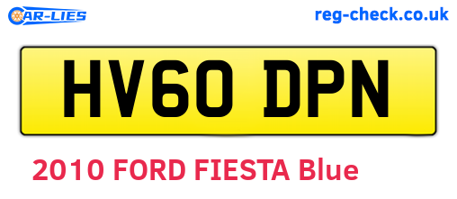 HV60DPN are the vehicle registration plates.