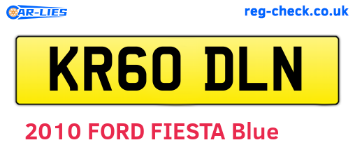 KR60DLN are the vehicle registration plates.