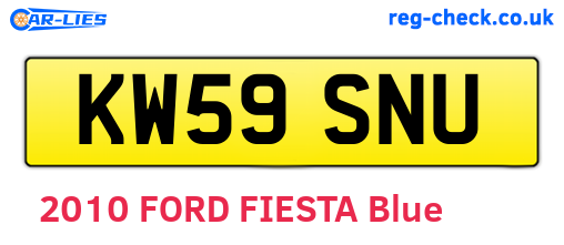 KW59SNU are the vehicle registration plates.