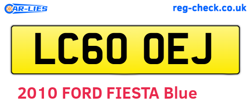 LC60OEJ are the vehicle registration plates.