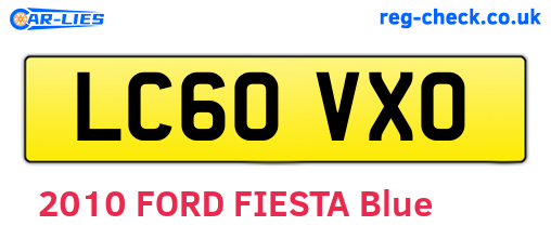 LC60VXO are the vehicle registration plates.