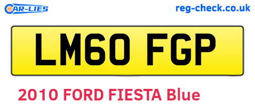 LM60FGP are the vehicle registration plates.