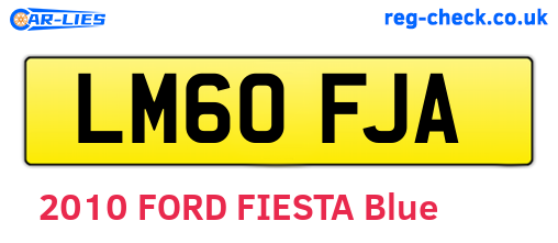 LM60FJA are the vehicle registration plates.