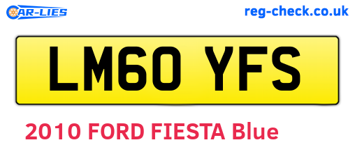 LM60YFS are the vehicle registration plates.