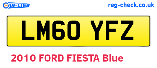 LM60YFZ are the vehicle registration plates.