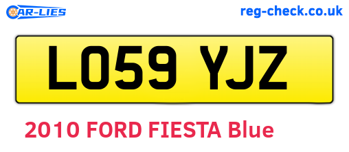 LO59YJZ are the vehicle registration plates.