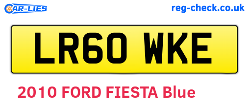 LR60WKE are the vehicle registration plates.